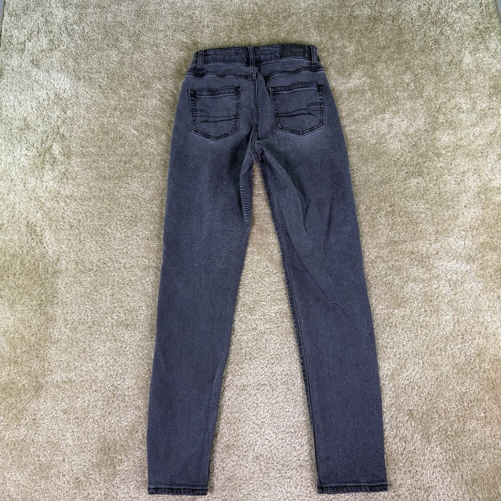American Eagle Mom Jeans Women's Size 000 Regular Black Denim Stretch F203 - Picture 9 of 16